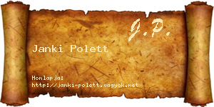 Janki Polett névjegykártya